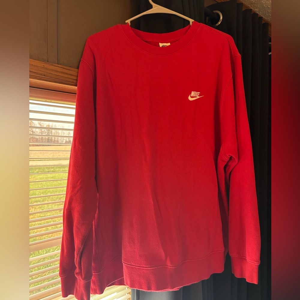 Red Nike crew neck